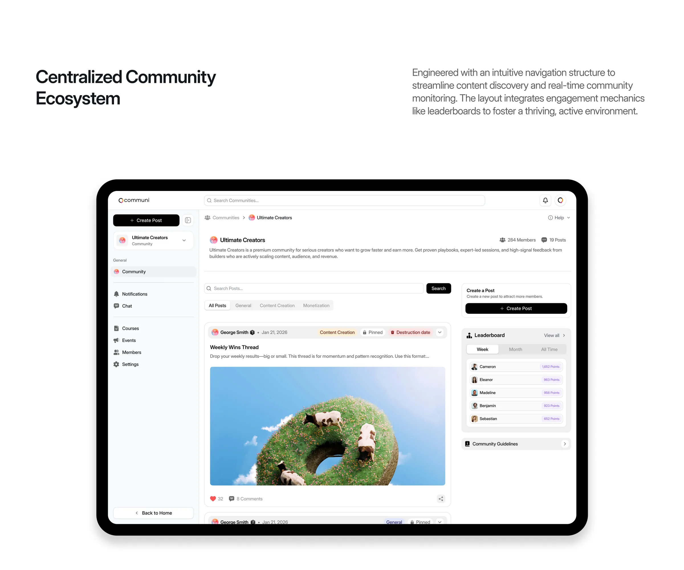 Centralized community ecosystem