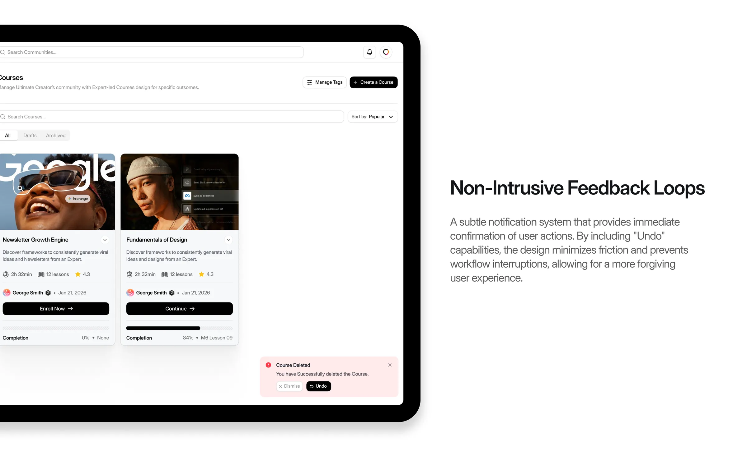 Non-intrusive feedback loops
