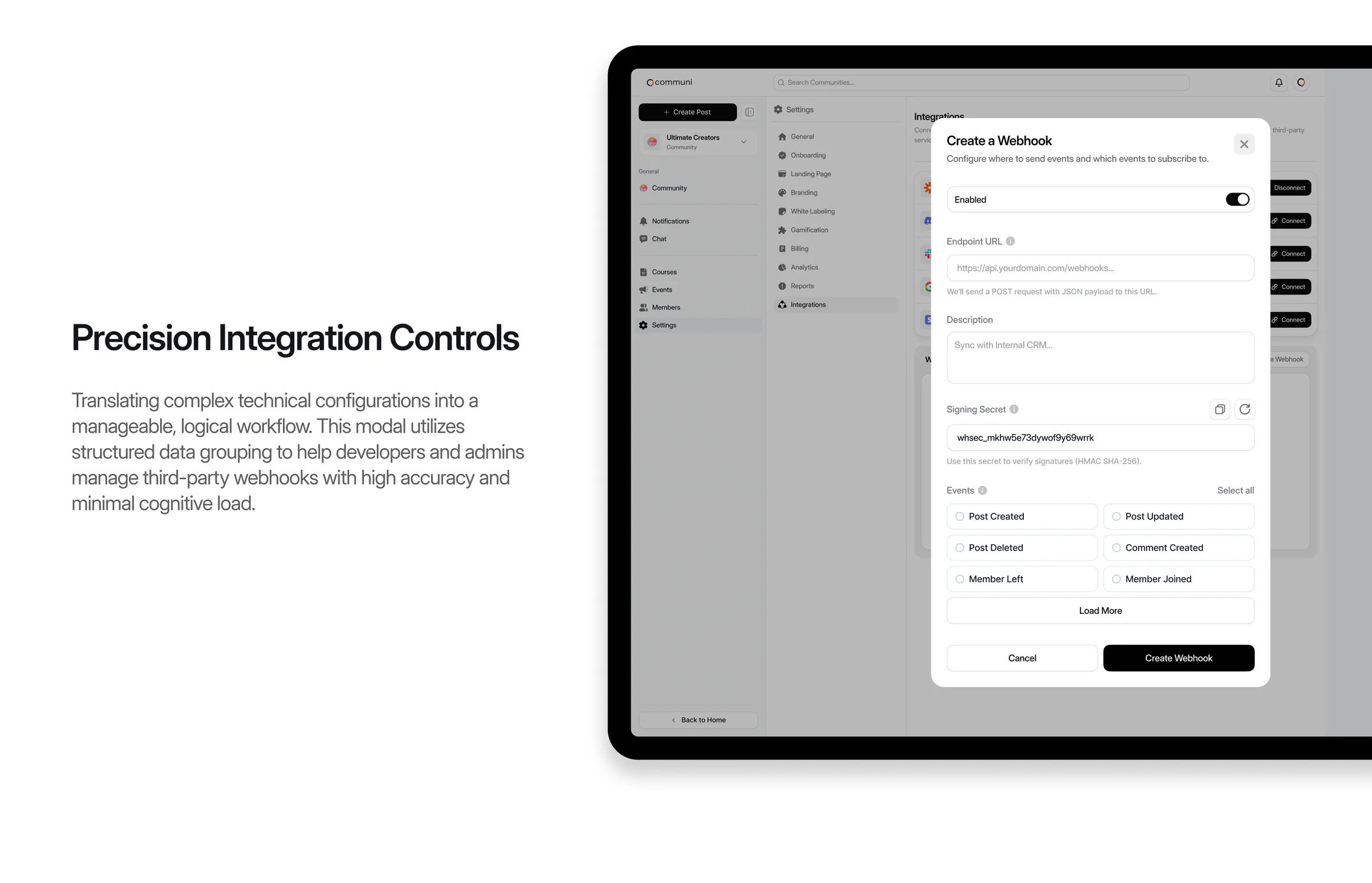 Precision integration controls