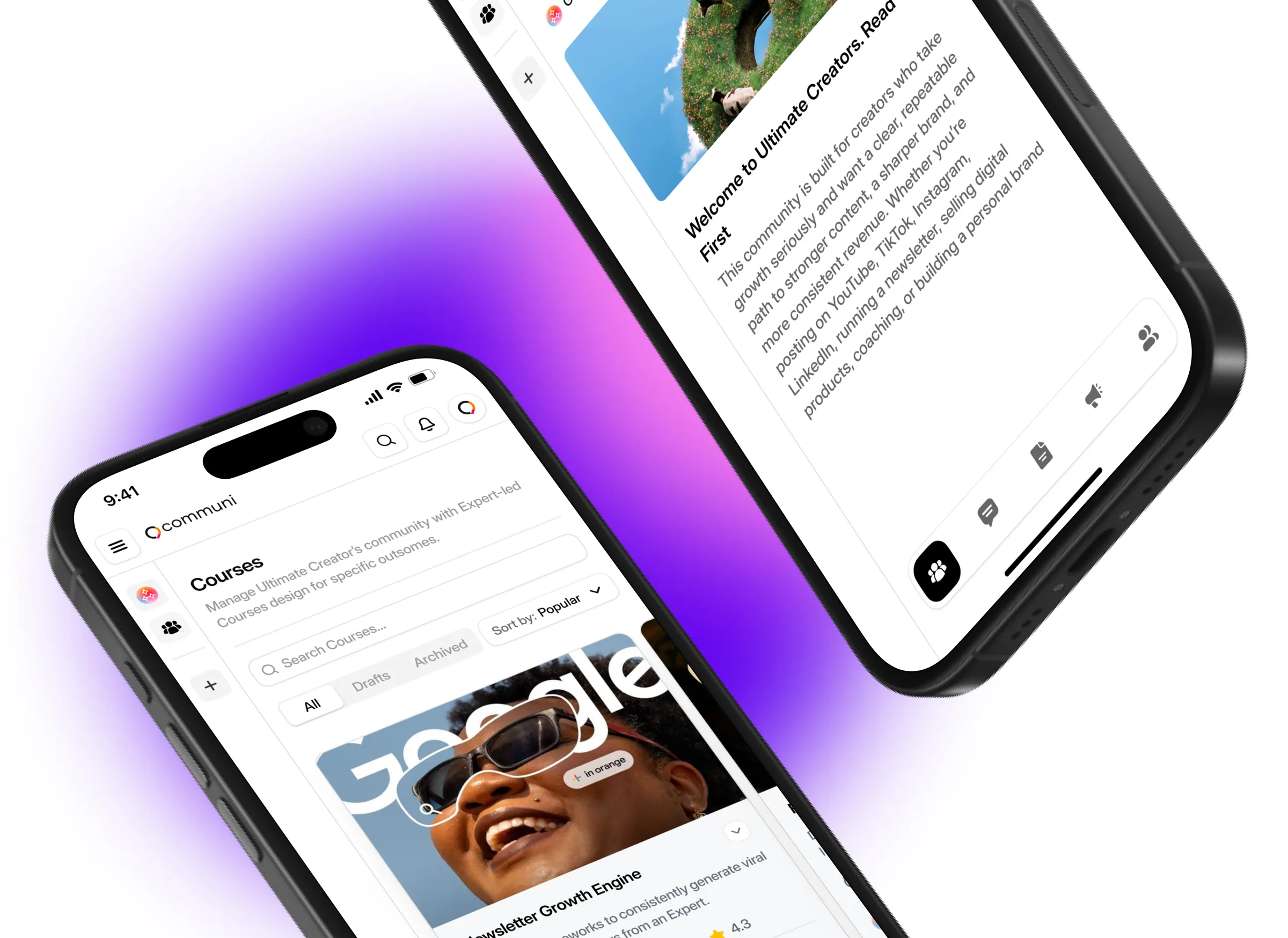 Courses on mobile