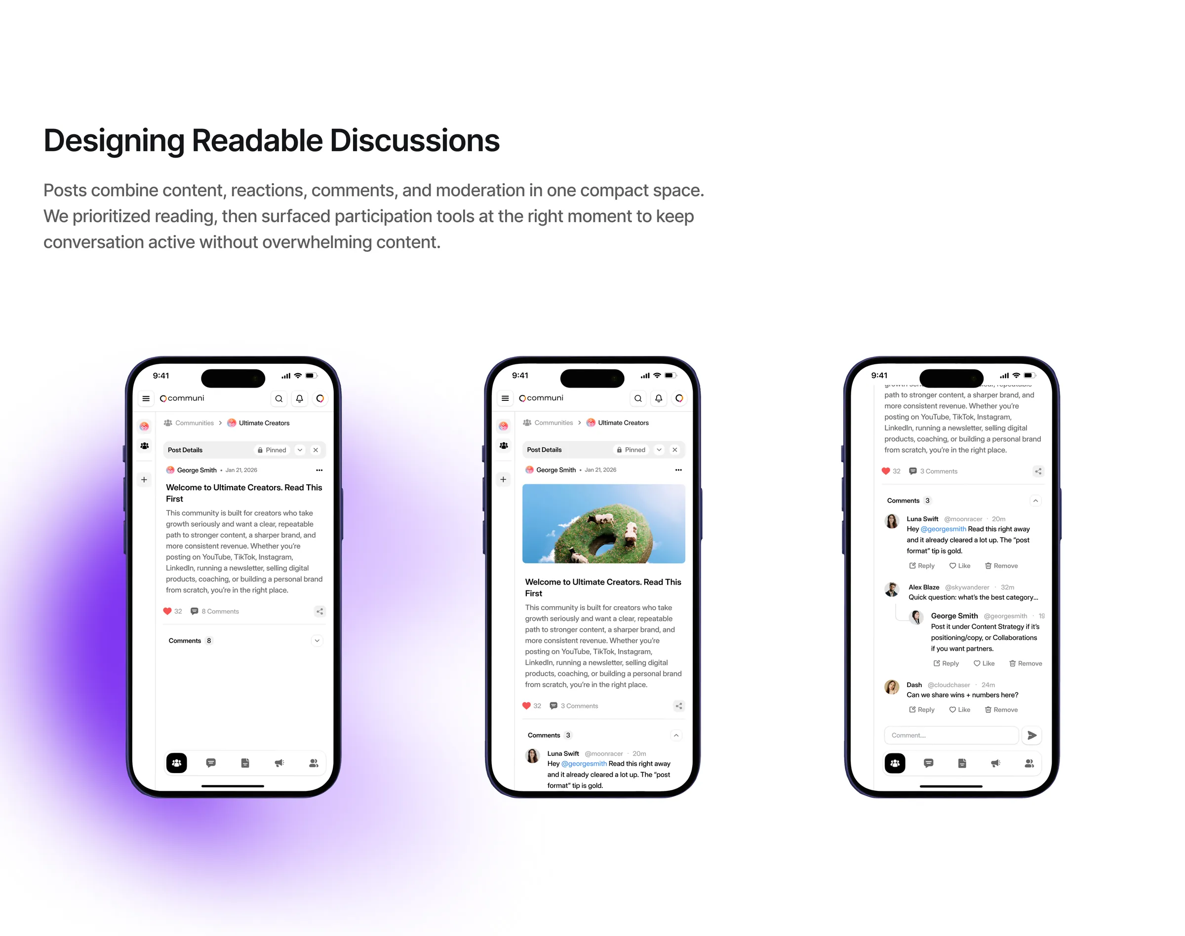 Readable discussions