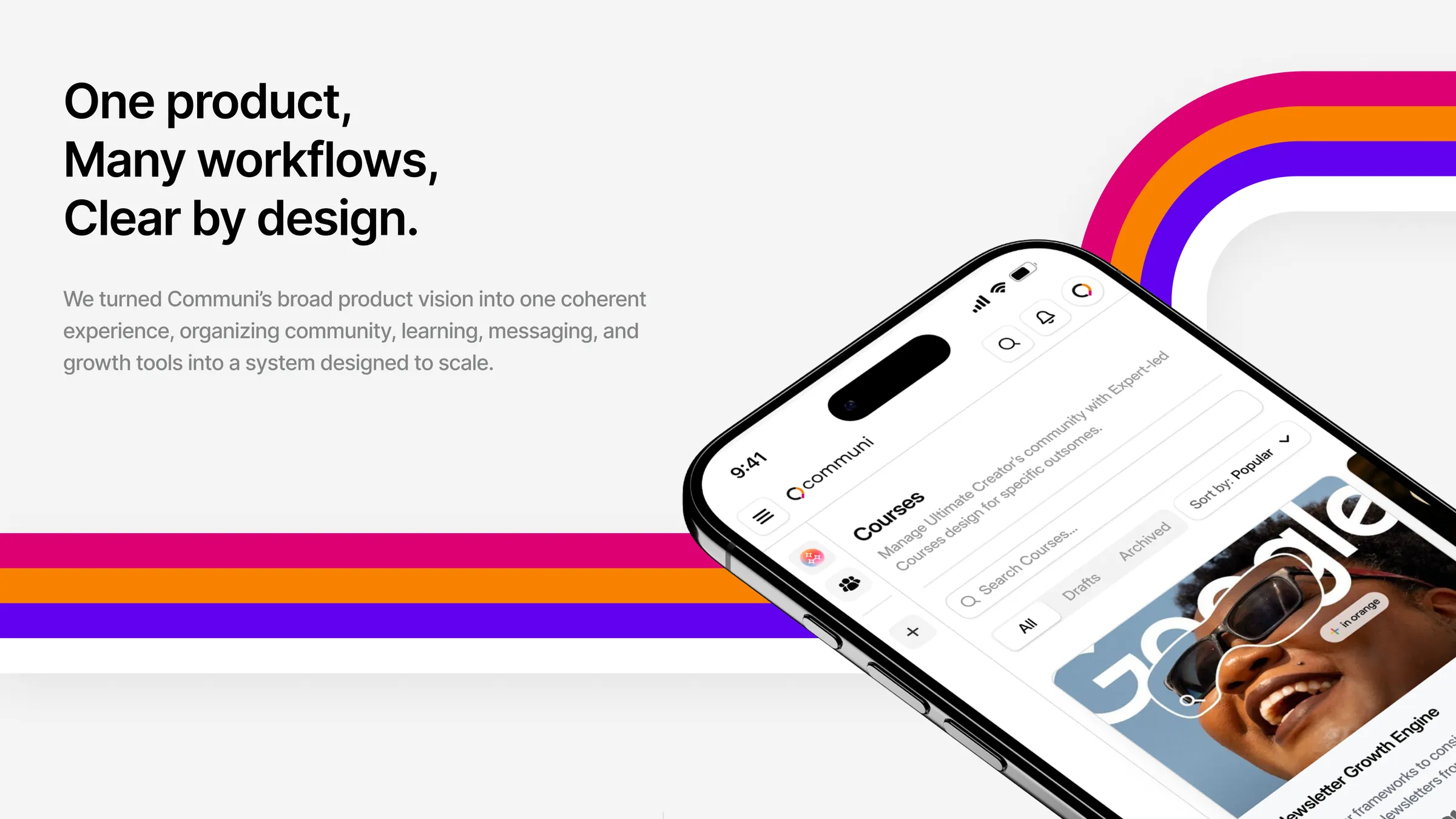 One product, many workflows, clear by design