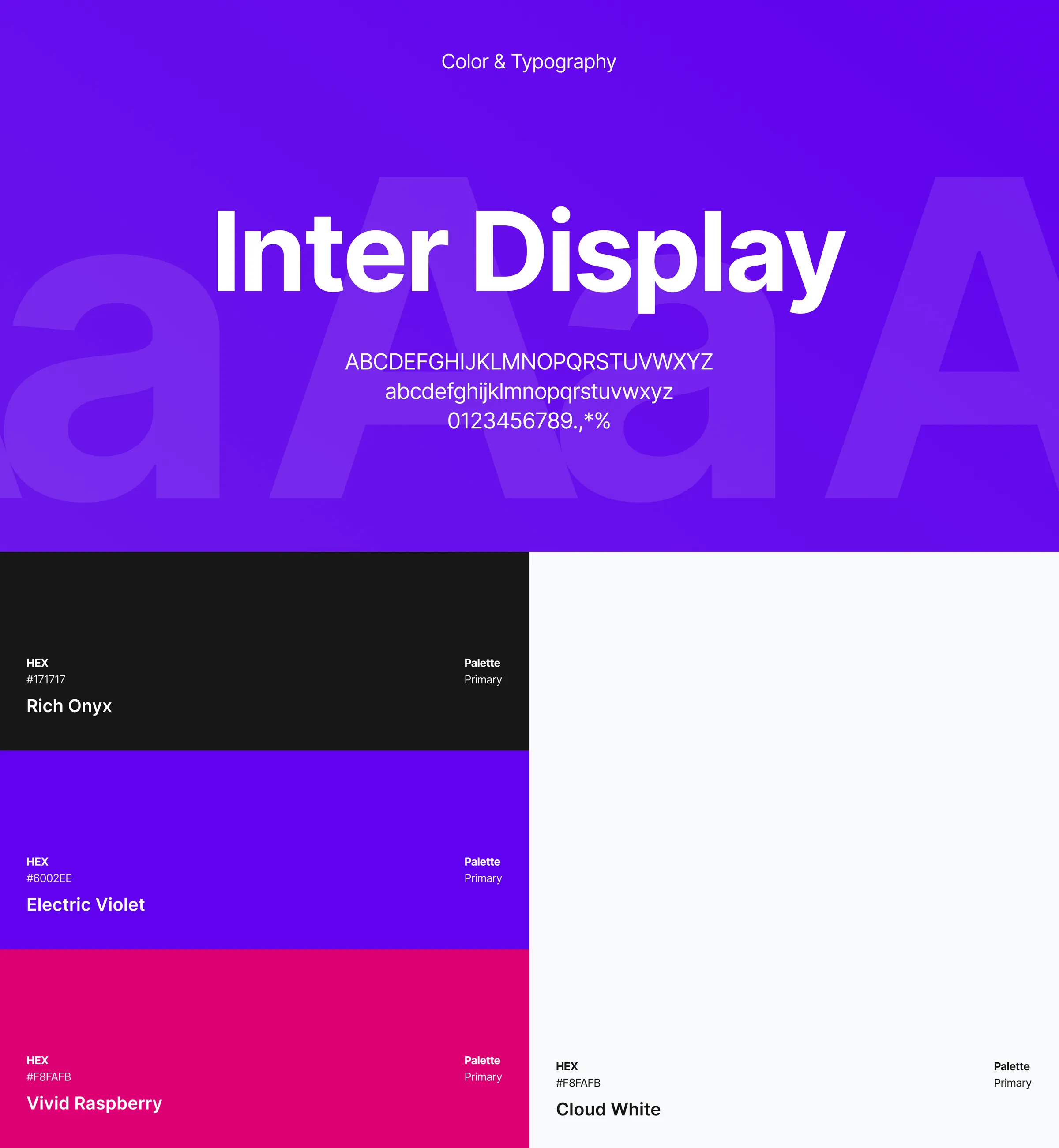 Inter Display, Electric Violet and Vivid Raspberry