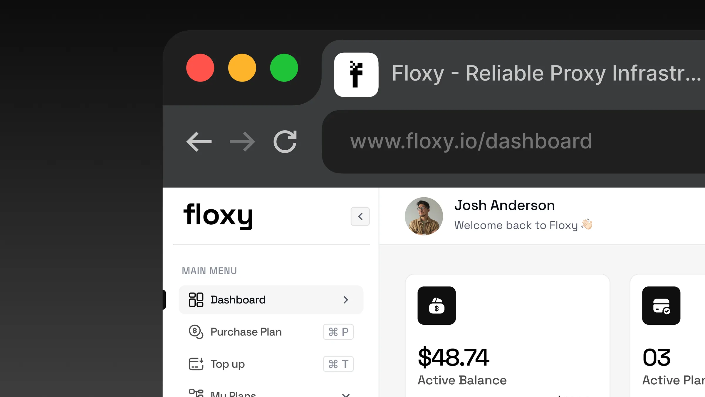 Dashboard in the browser