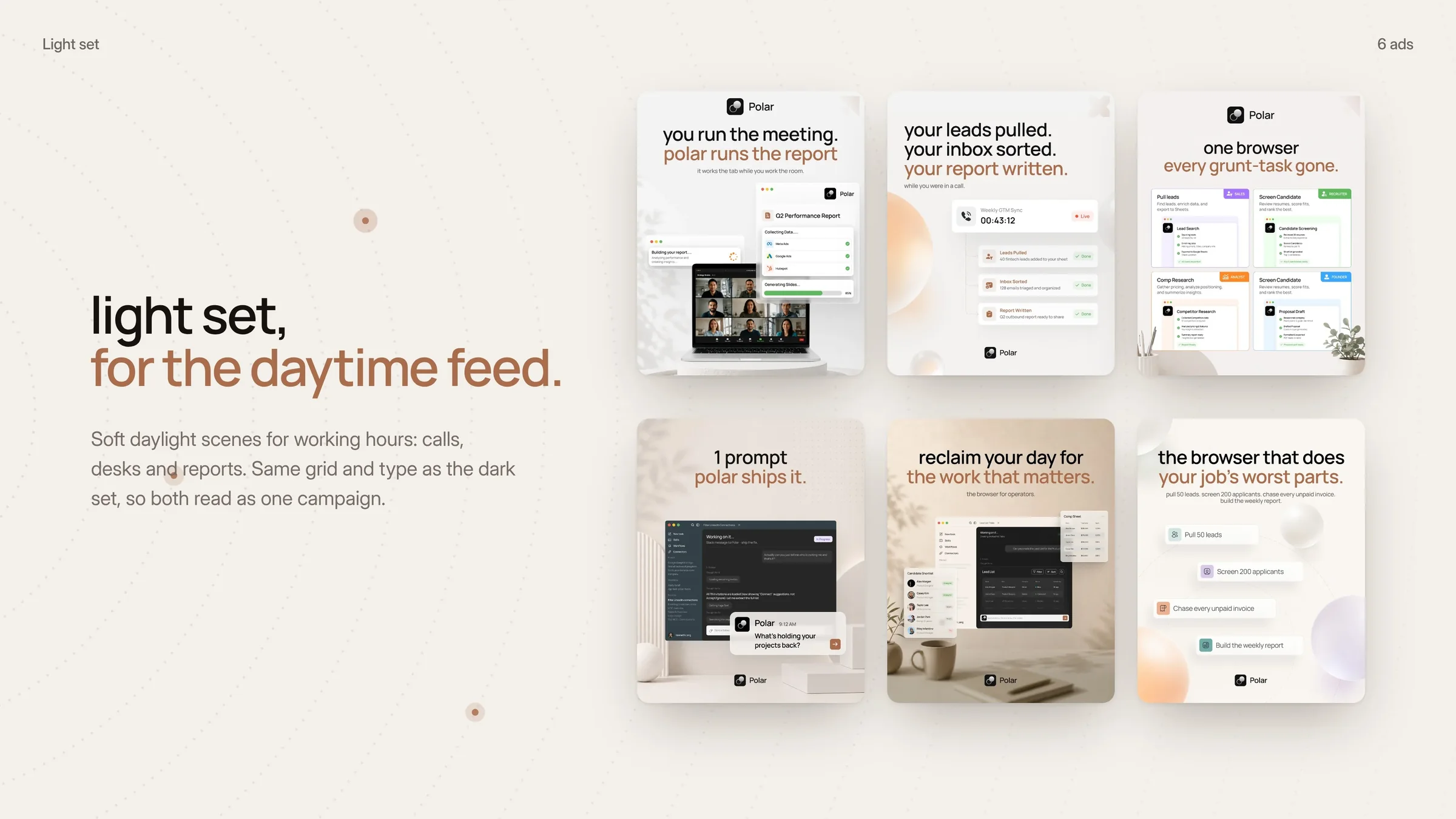 Light set, for the daytime feed