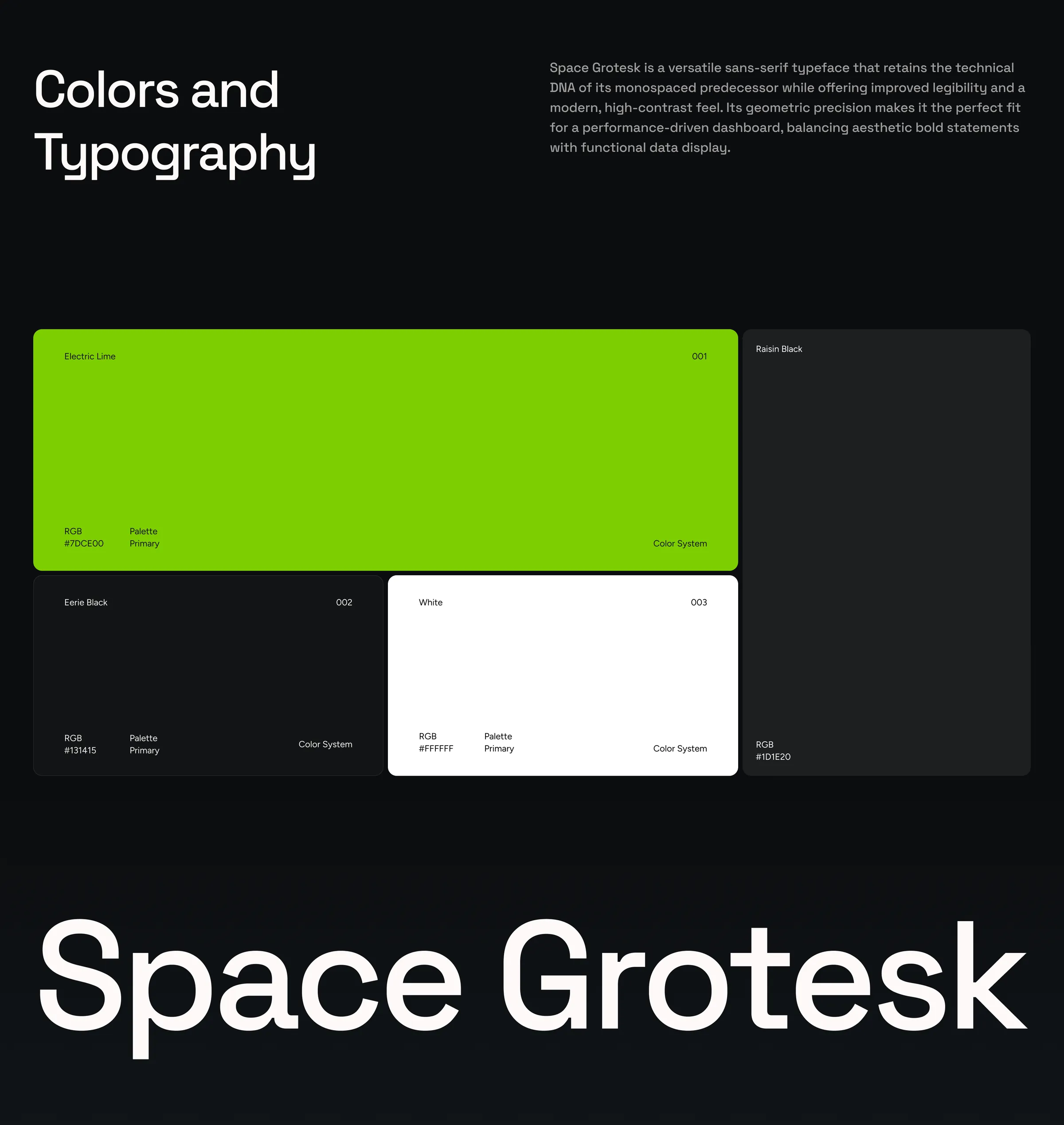 Colors and typography