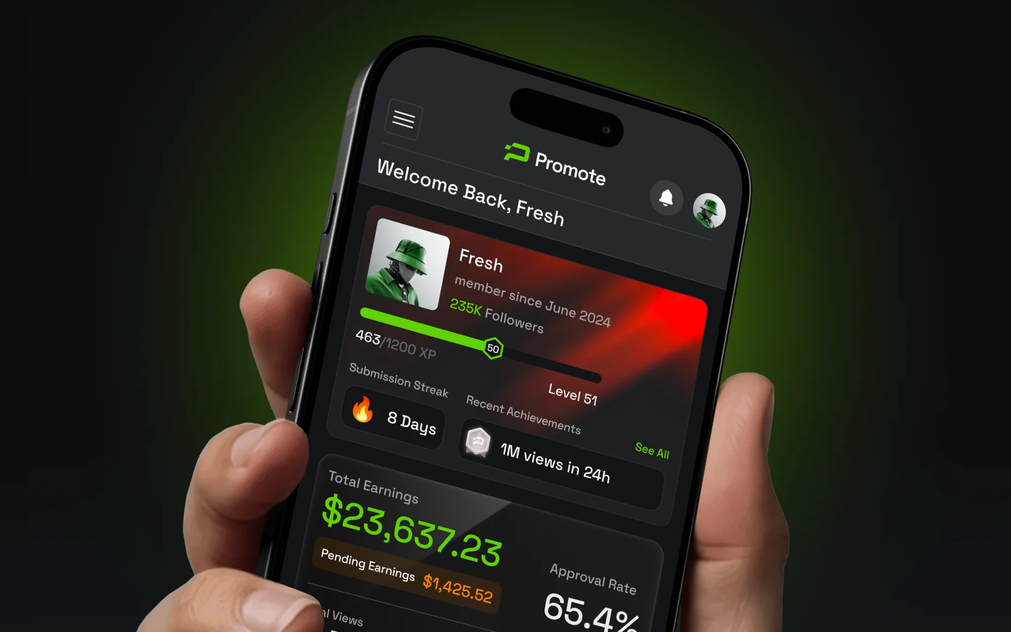 Promote.fun, product design by Fackt