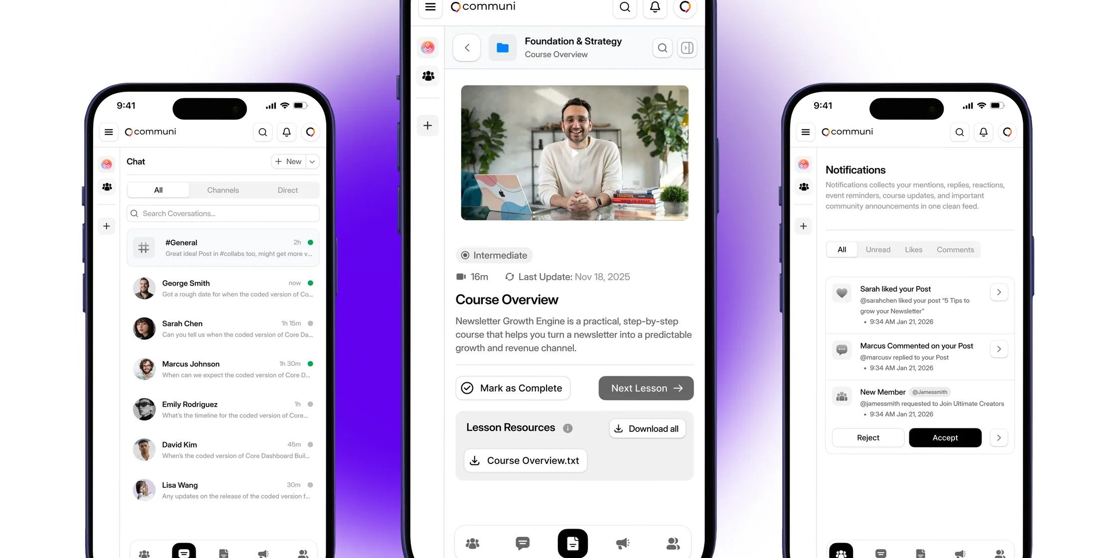 Communi, mobile app by Fackt