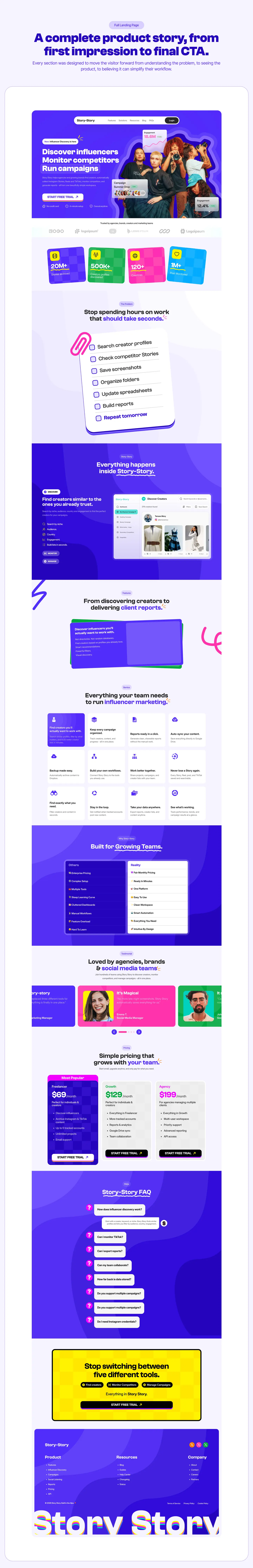 The full landing page