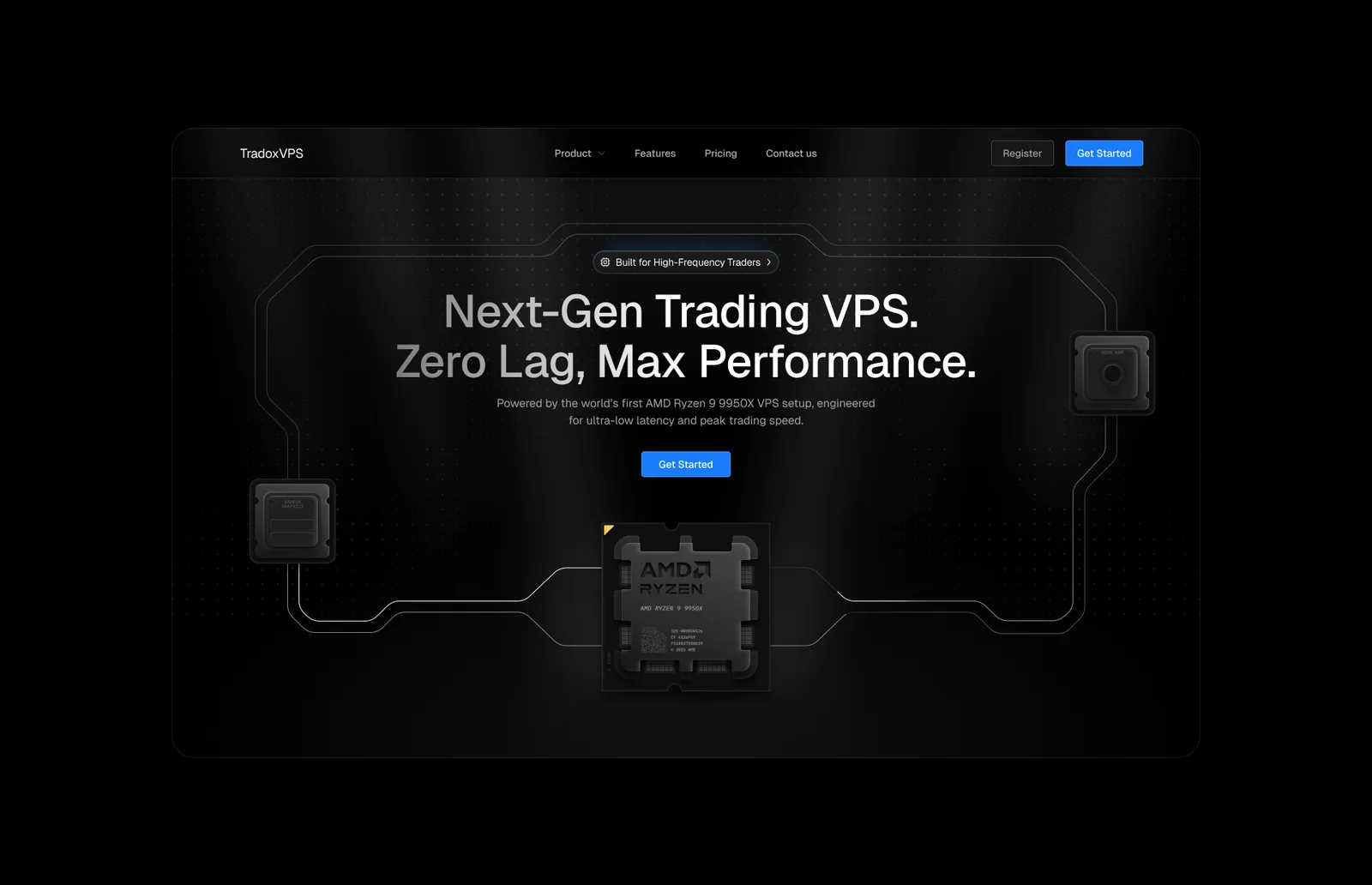 TradoxVPS, web design and motion by Fackt